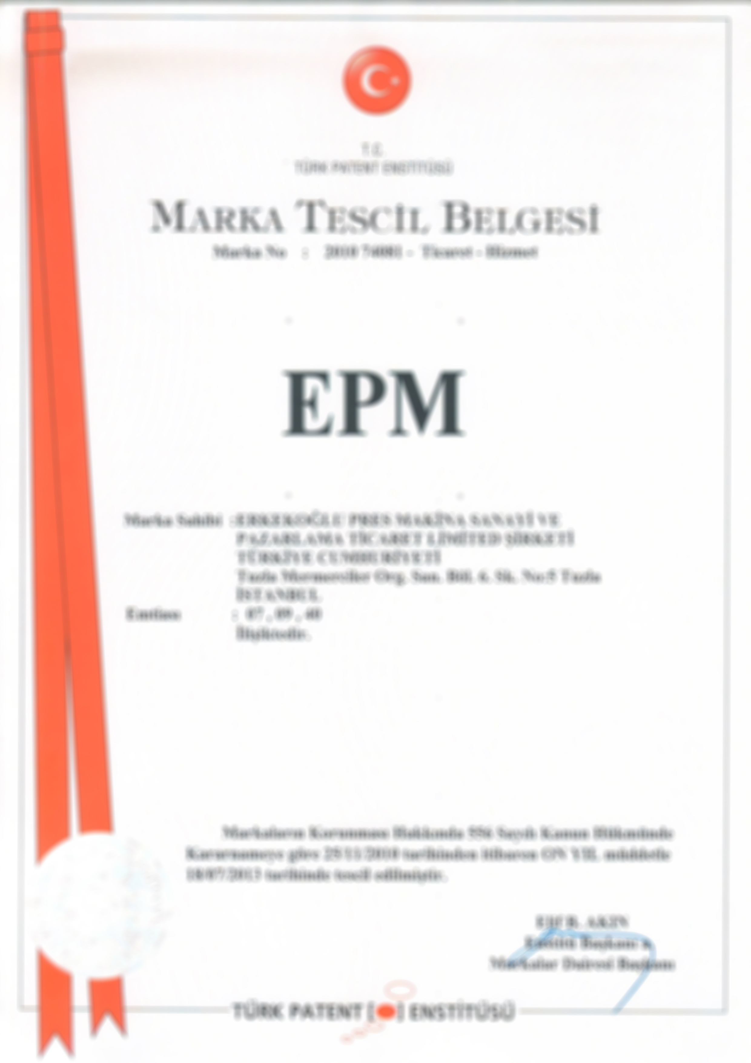 EPM marka tescil